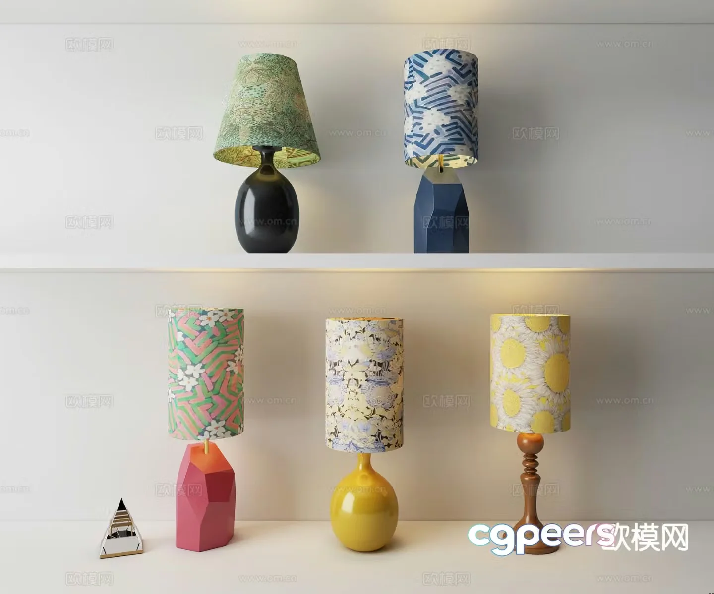 American retro desk lamp 3d model