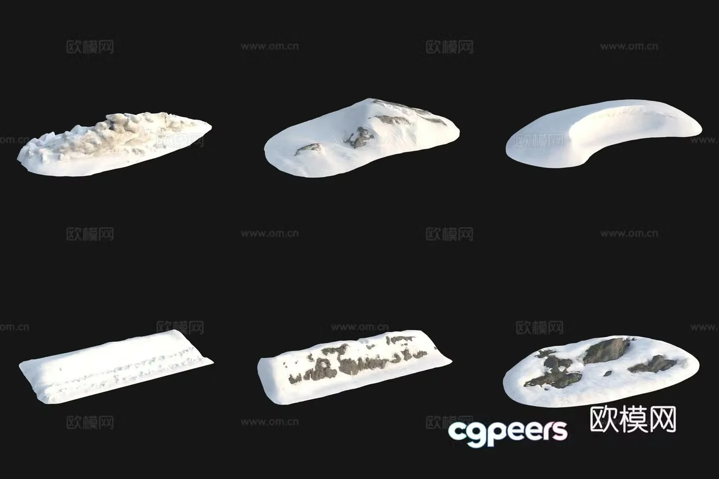 Snow snow pile stone 3d model