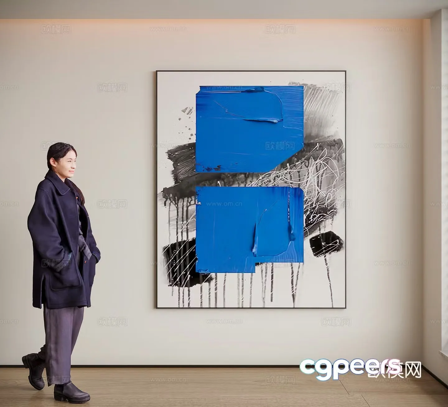 Modern minimalist decorative painting 3d model