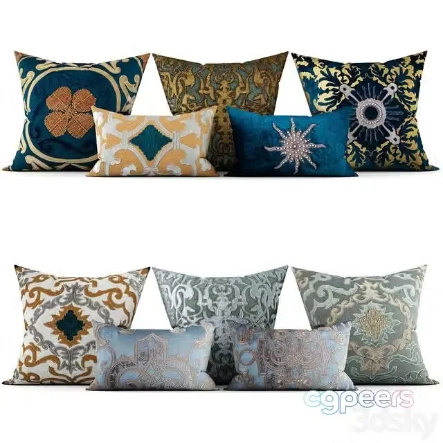 3ds Max Free – Decorative pillows with a bright pattern