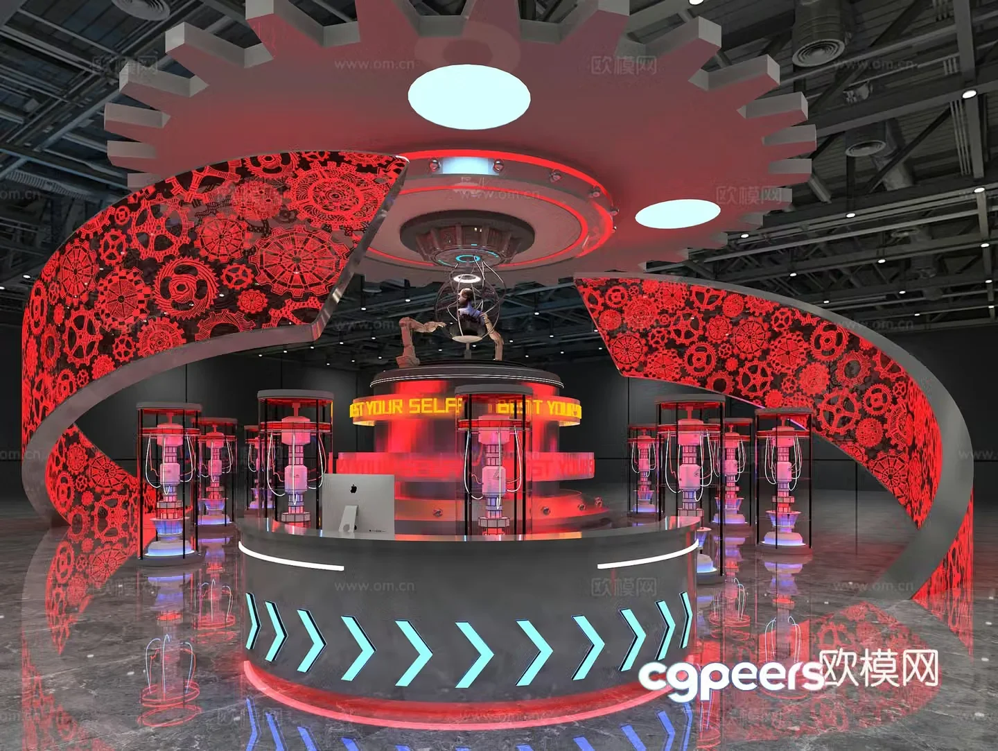 Modern tech exhibition 3d model