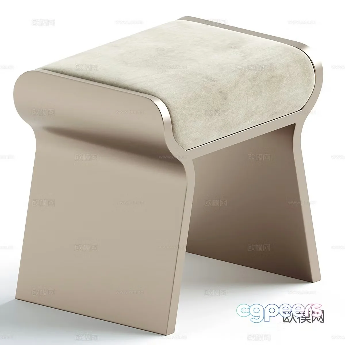 New Chinese style light luxury stool 3D model