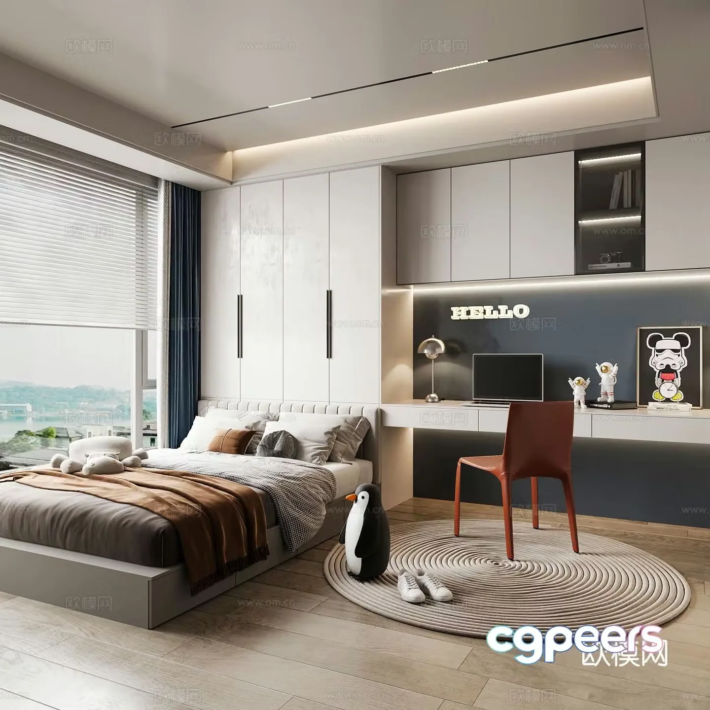 Modern children’s room boy’s room kid’s room 3d model
