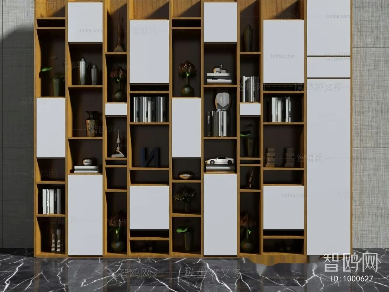 Modern Shelving Unit 3D Model – 14027 – VRAY Render