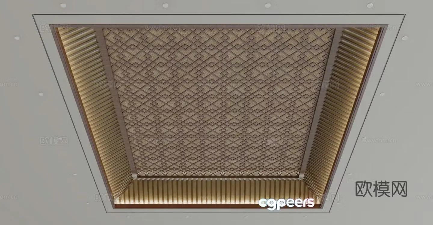 New Chinese style ceiling 3D model
