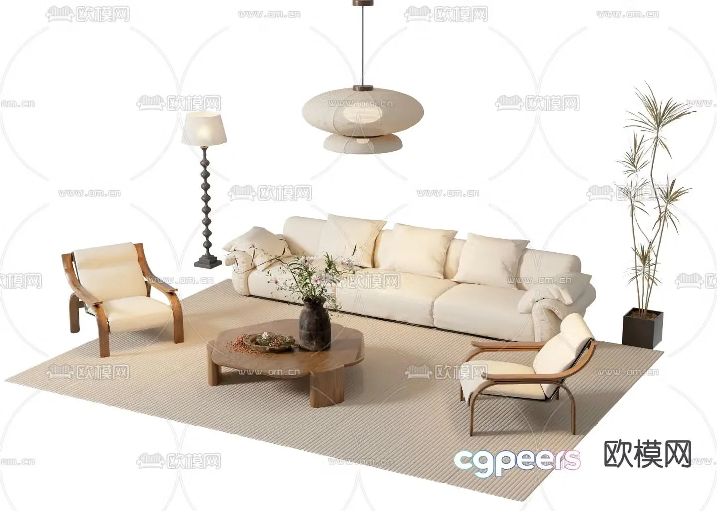 Medieval style modular sofa 3D model