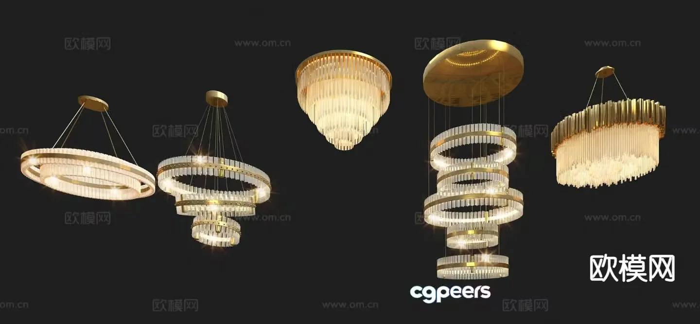 Light luxury chandelier crystal chandelier 3d model