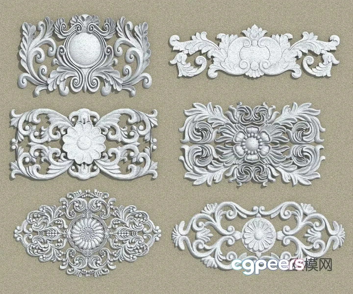European style carving carving plaster carving 3d model