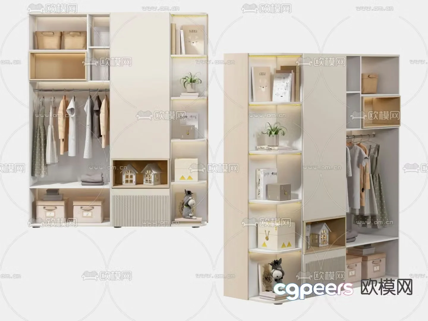 Modern children’s wardrobe wardrobe 3d model