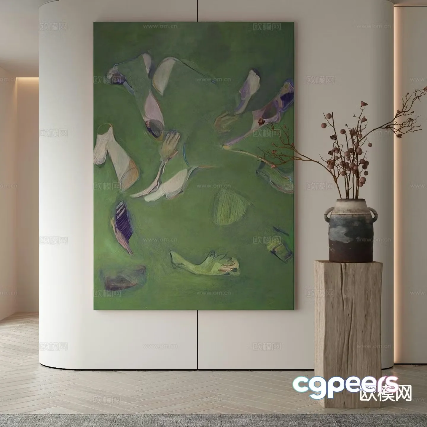 Wabi-sabi art painting texture painting decorative painting 3d model