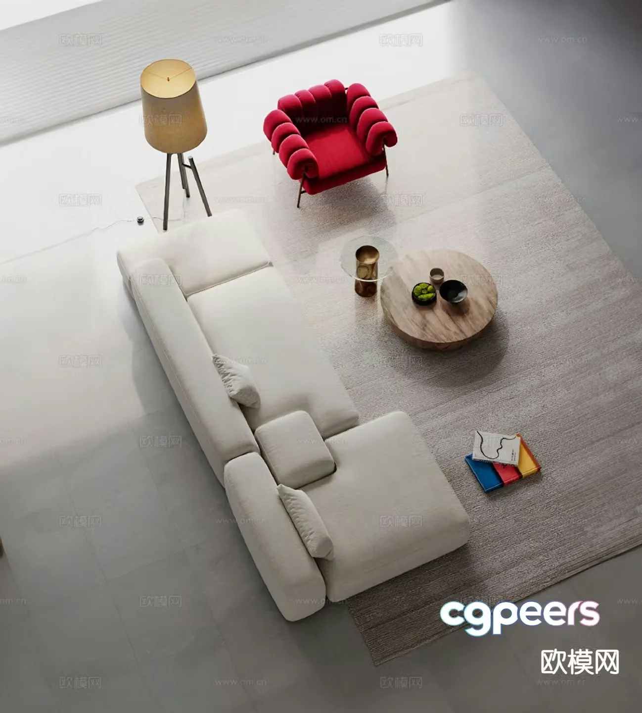 Modern sectional sofa 3d model
