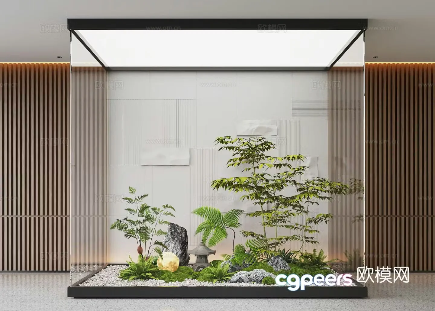 Modern interior landscape landscaping moss landscape landscape sketch 3d model