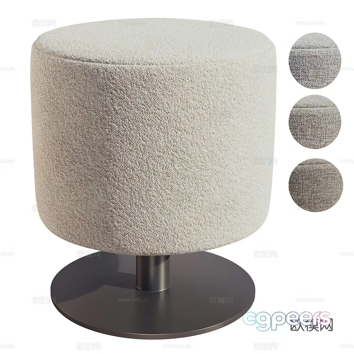 Creamy style bar stool fabric bar stool velvet cloth bar stool casual bar stool low stool round stool shoe change stool 3D model