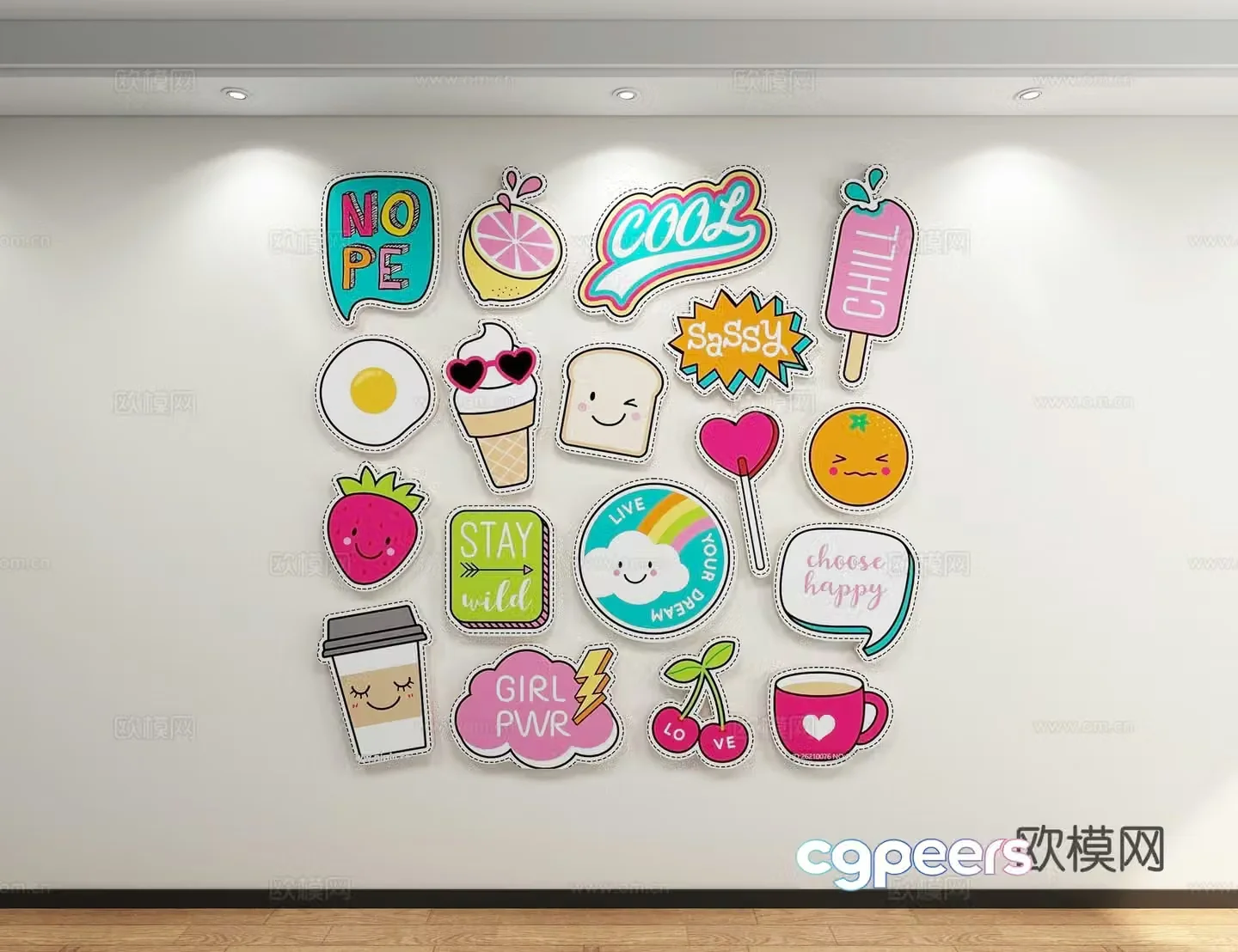 Cartoon pendant photo wall photo frame 3d model