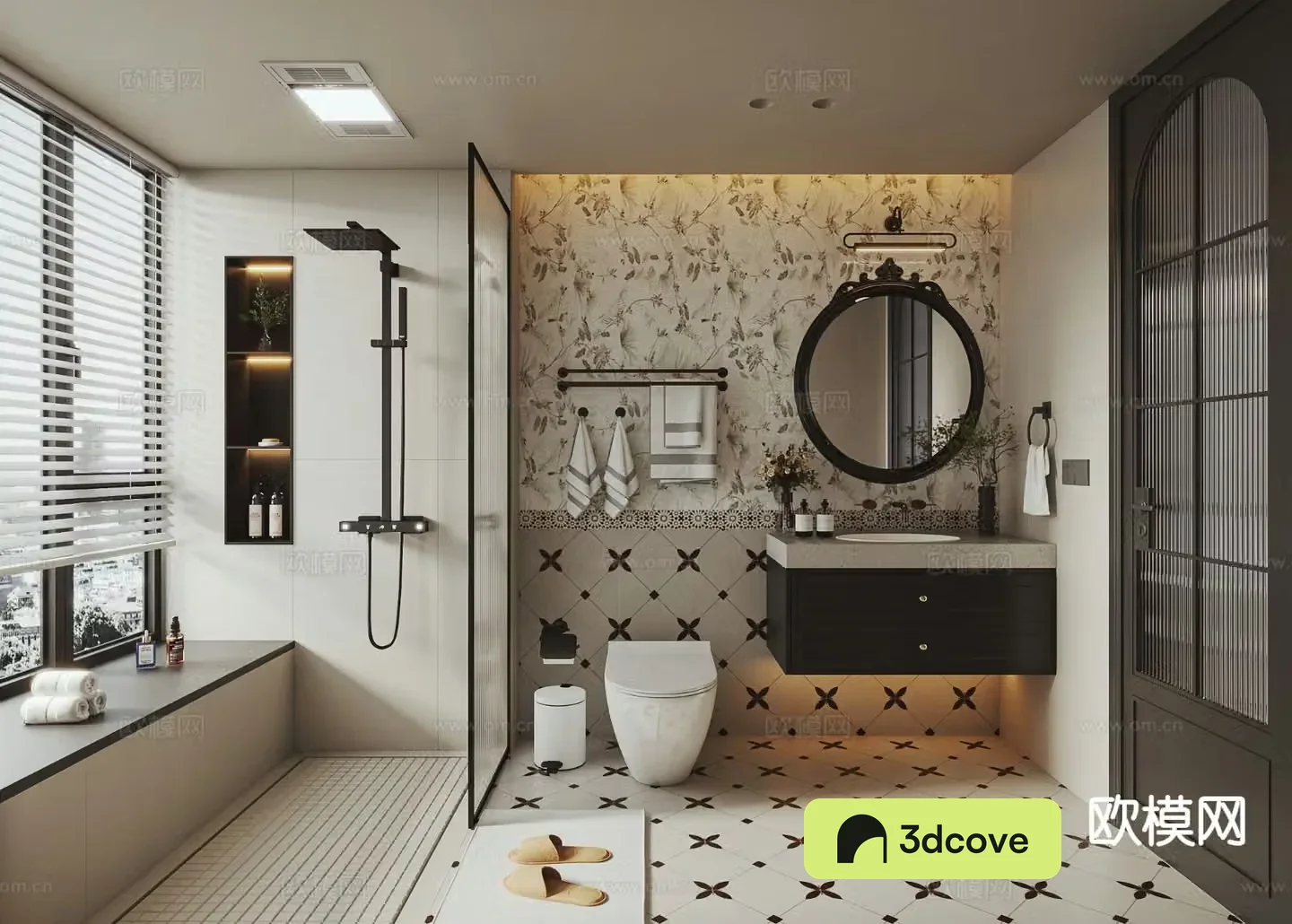 French retro bathroom