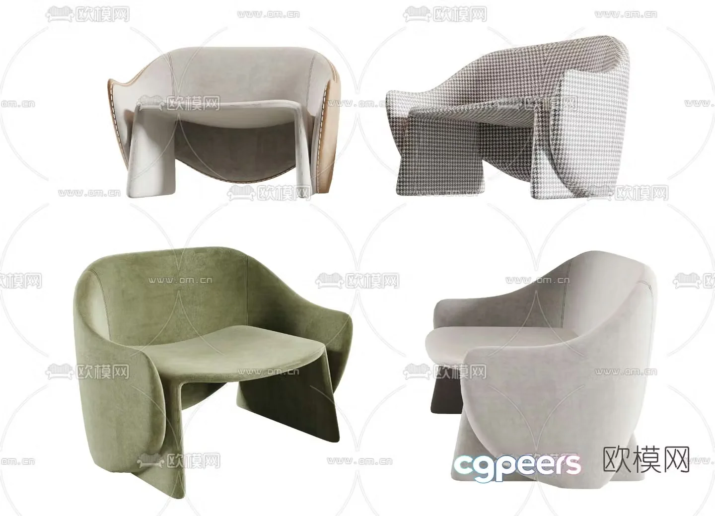Minotti modern lounge chair 3d model