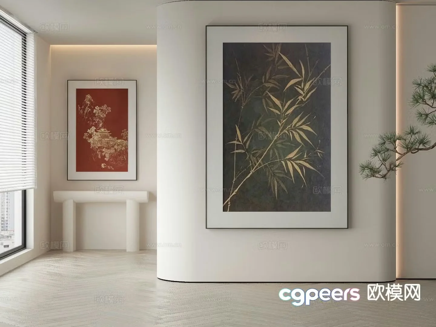 New Chinese style decorative painting 3d model