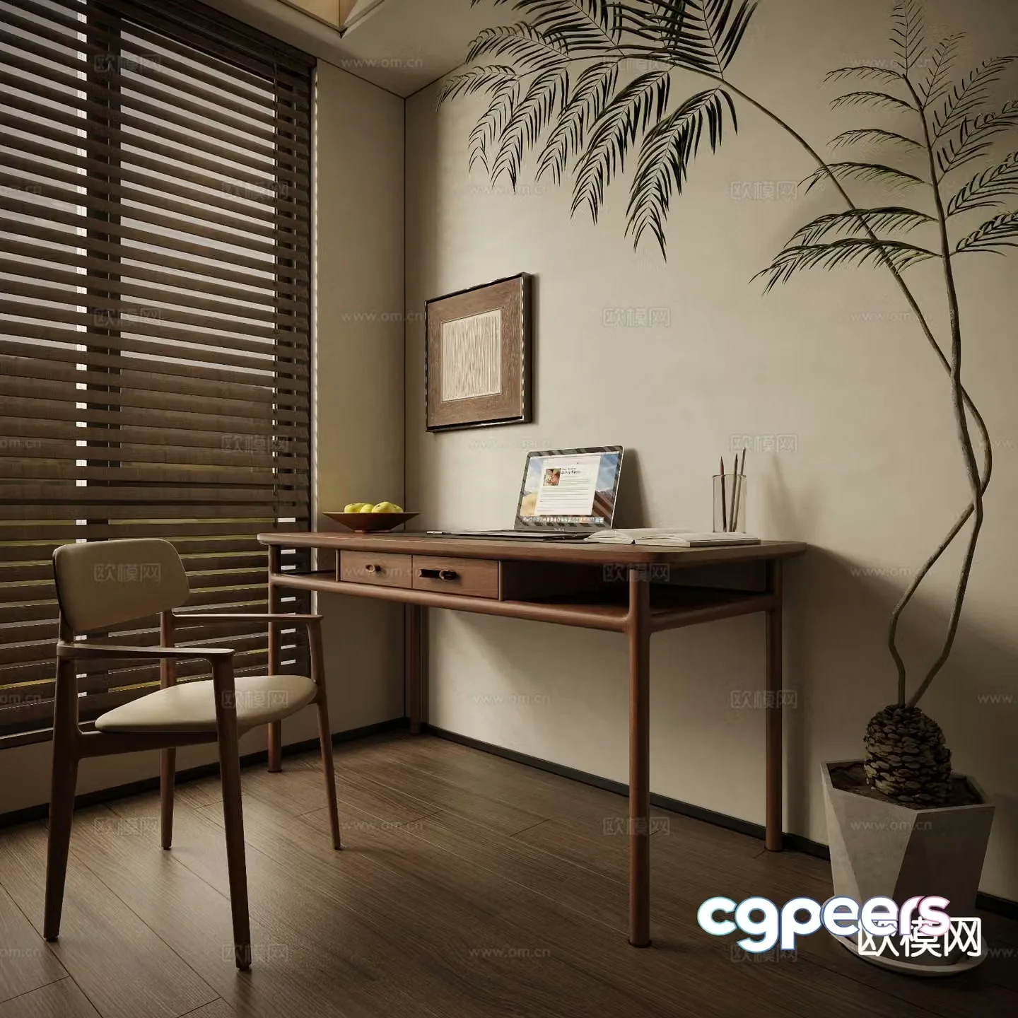 Medieval style desk desk 3d model