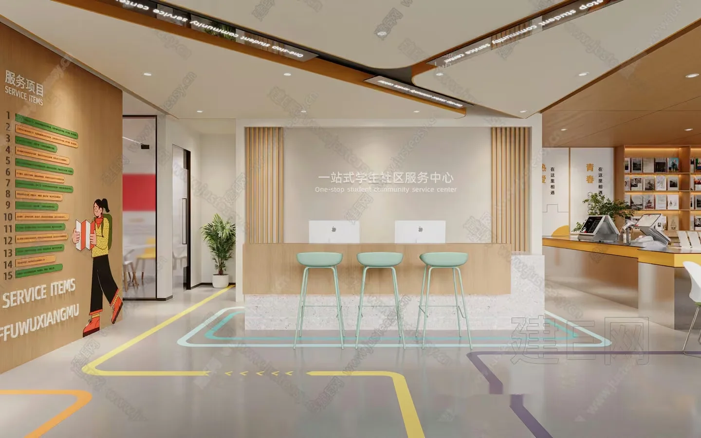 A Modern Office Space 3D Model – 20059 – VRAY Render
