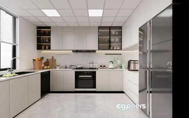 Modern Kitchen 3D Model – 14539 – CORONA Render