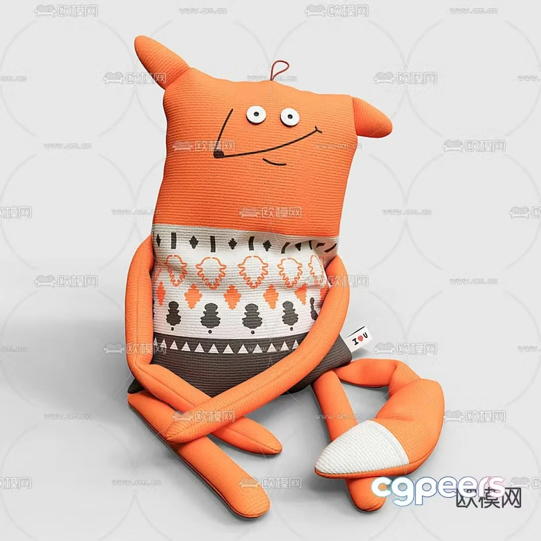 Modern fabric children’s doll 3d model