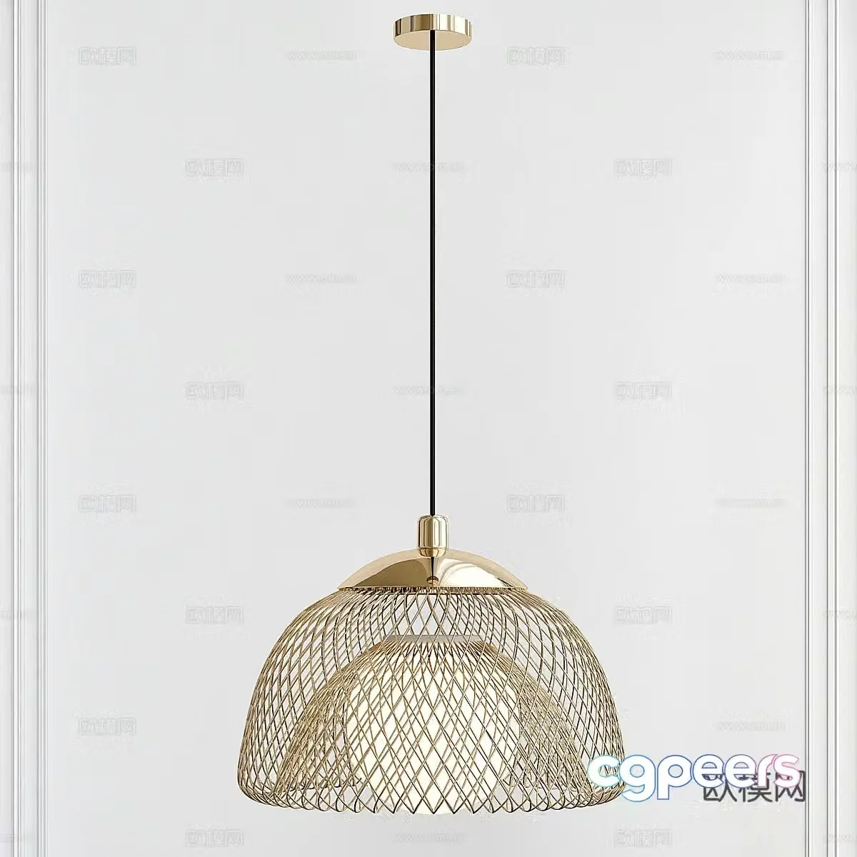 New Chinese mesh metal chandeliers 3D model