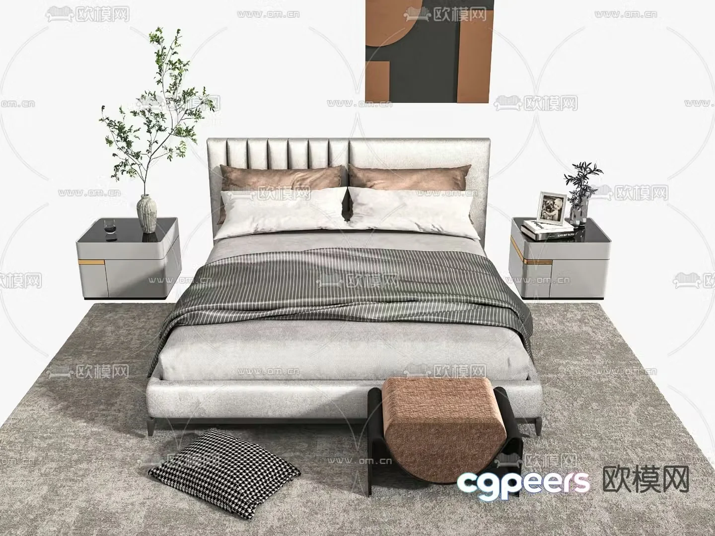 Double bed 3d model