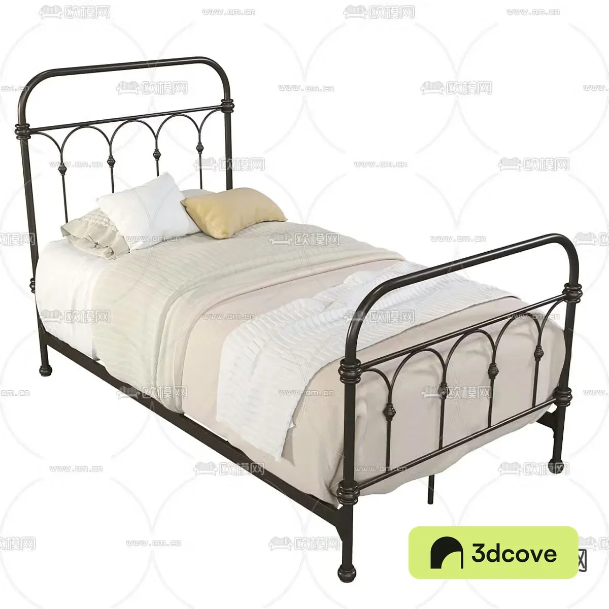 American iron bed single bed