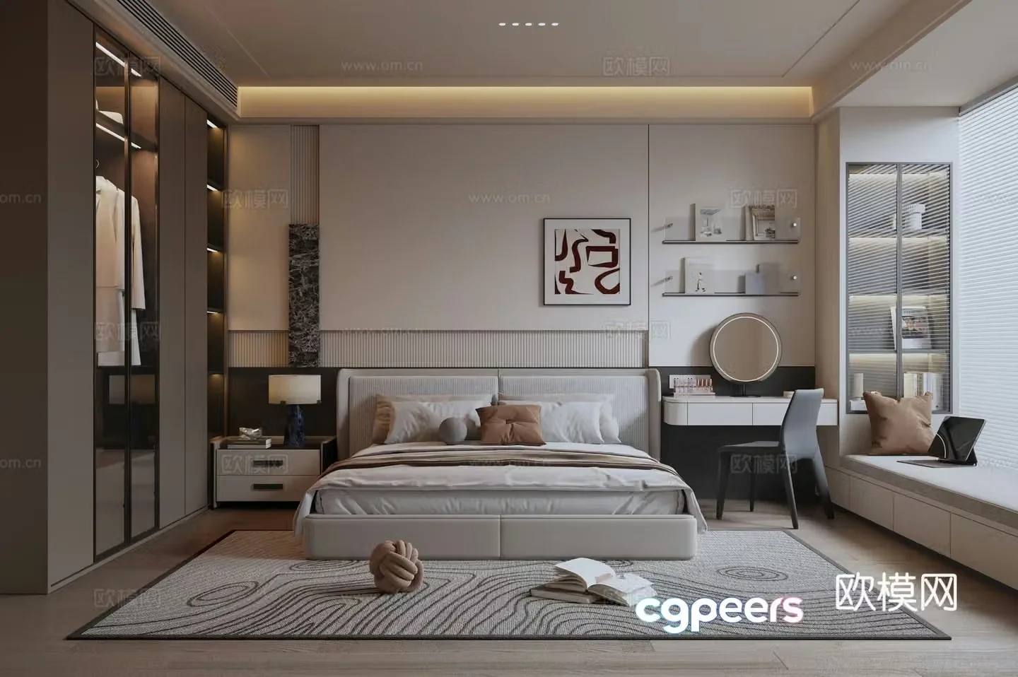 Modern Italian home bedroom 3d model