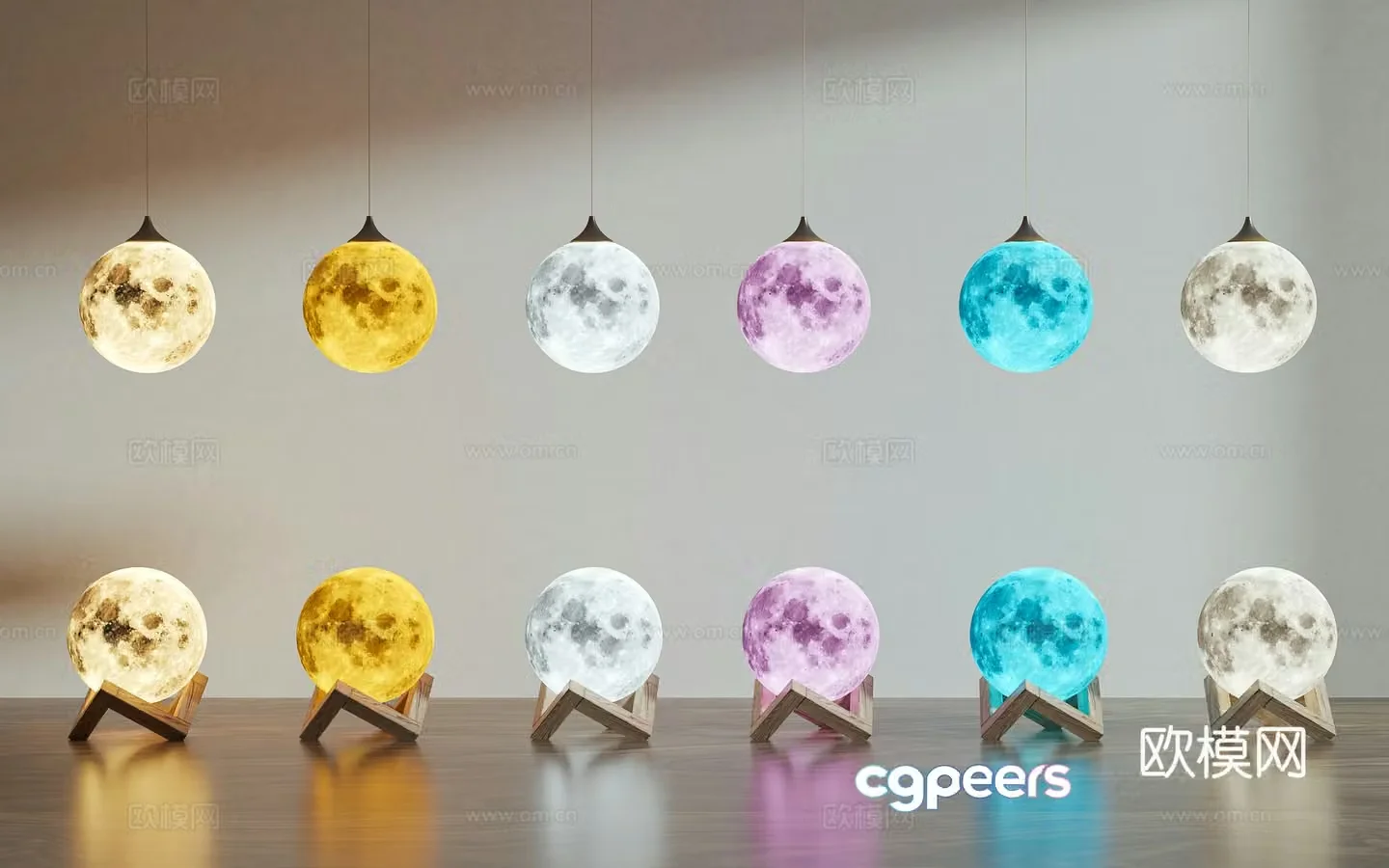 Modern moon chandelier planet lamp table lamp creative lamp moon table lamp 3d model