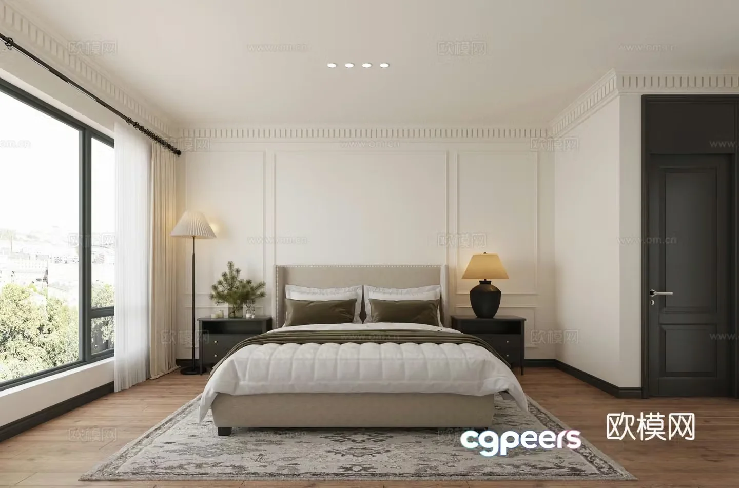 American style bedroom master bedroom 3d model