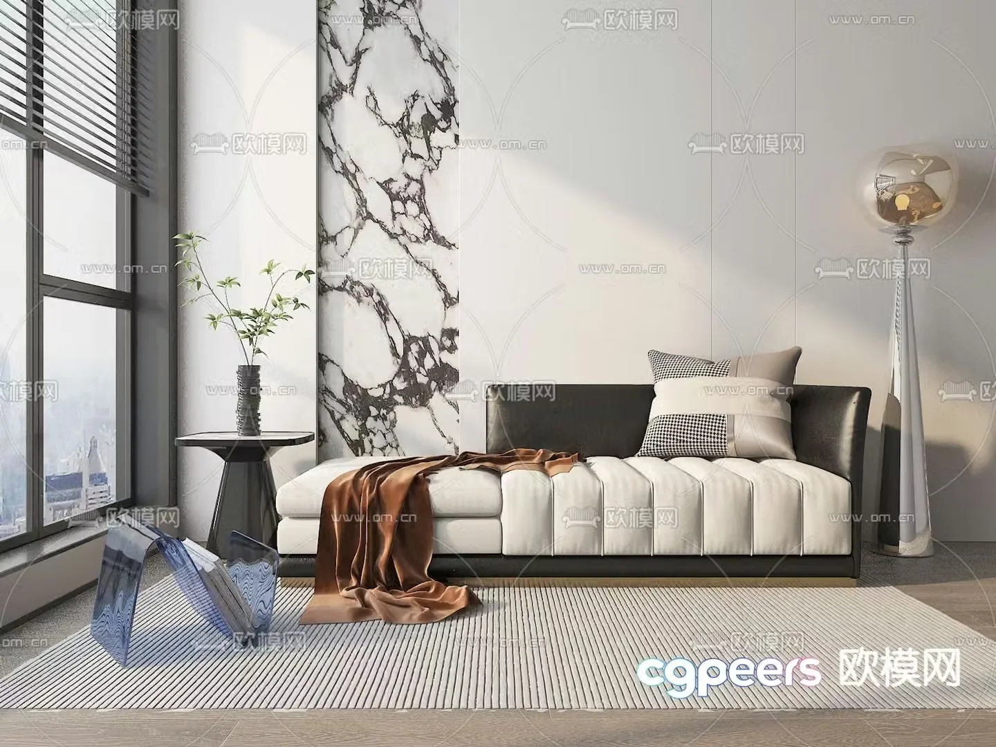 Italian style leisure sofa 3d model