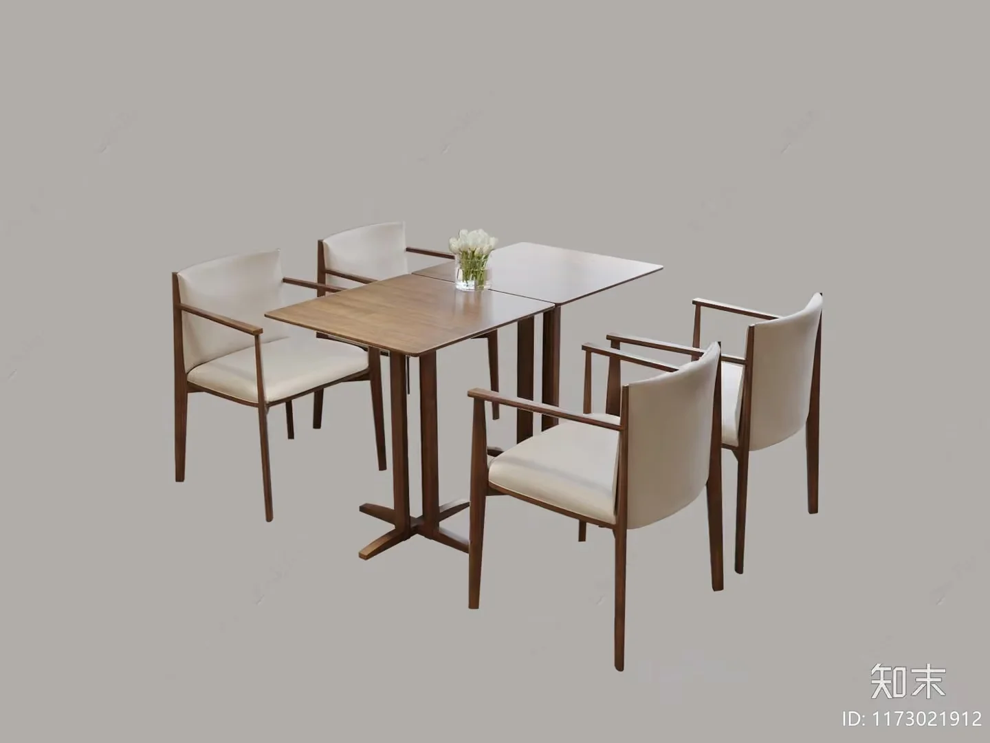 Wooden Dining Table And Chairs 3D Model – 12871 – CORONA Render