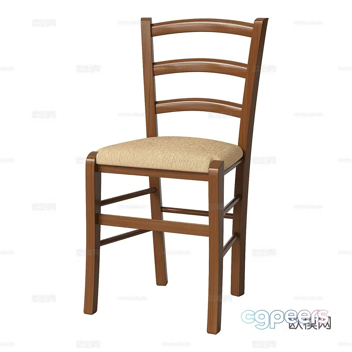 Nordic simple single chair chair simple chair casual chair dining chair stool 3d model