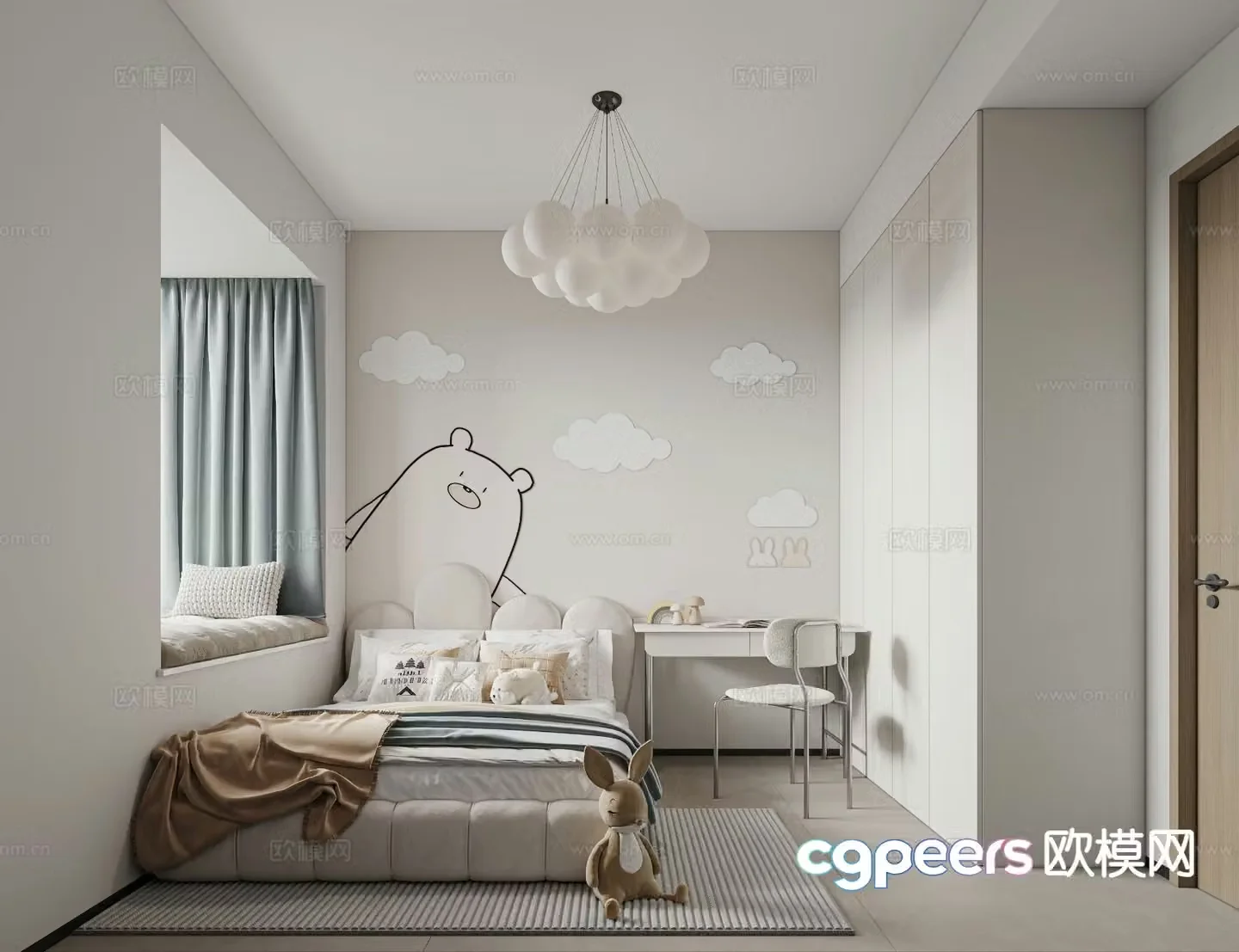 Modern children’s room boy’s room 3d model