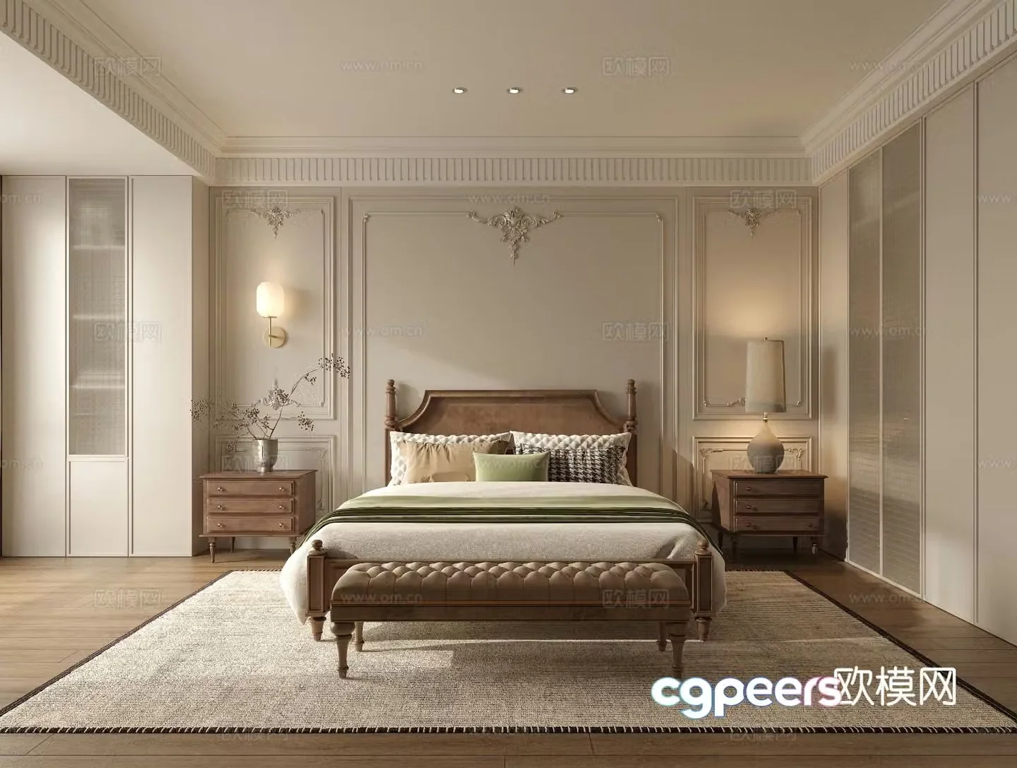 French bedroom master bedroom 3d model