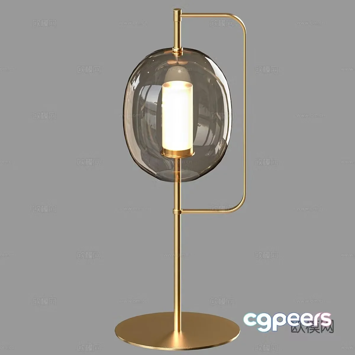 Modern glass table lamp 3d model