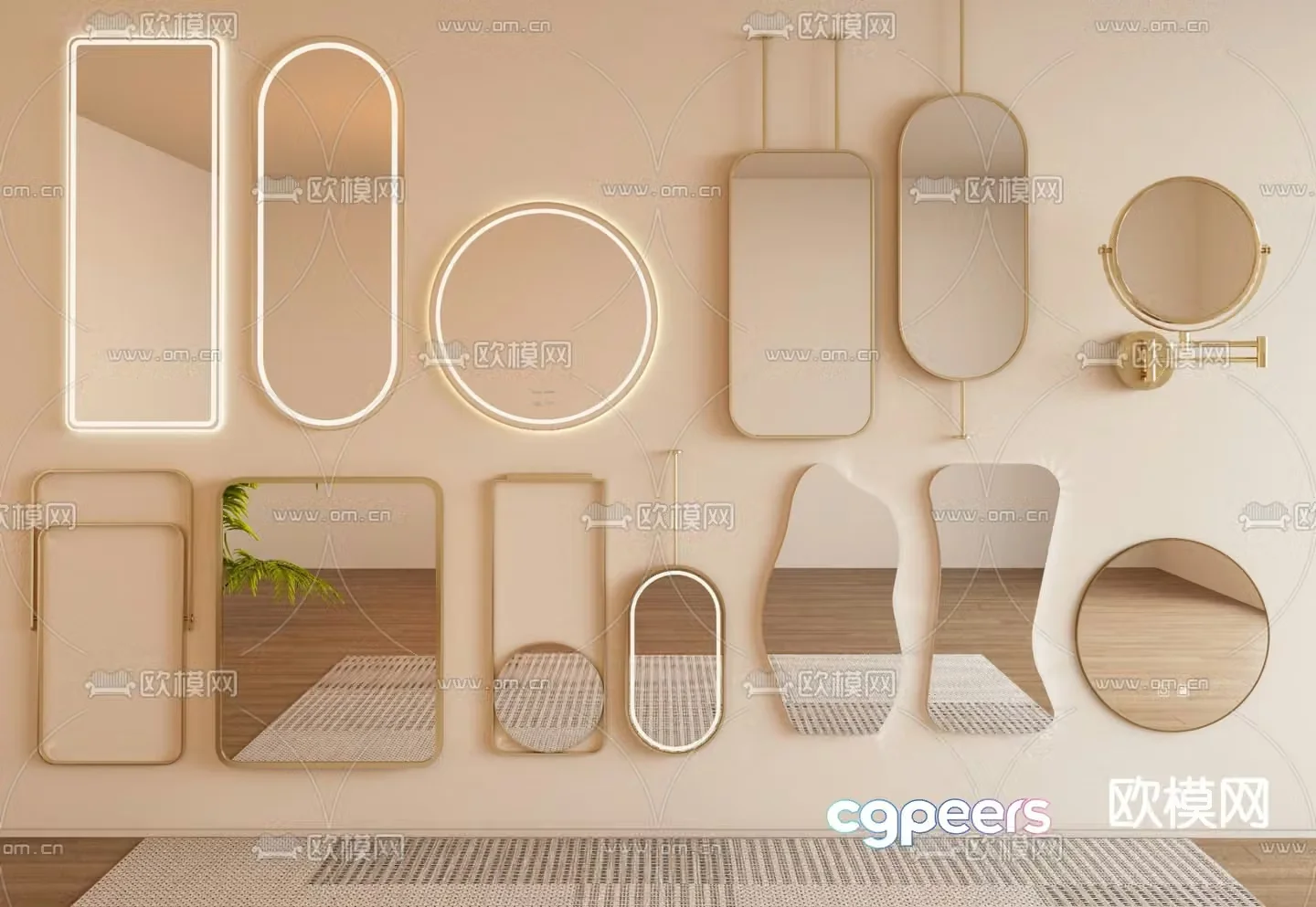 Mirror Bathroom Mirror Vanity Mirror Floor Mirror 3D Model
