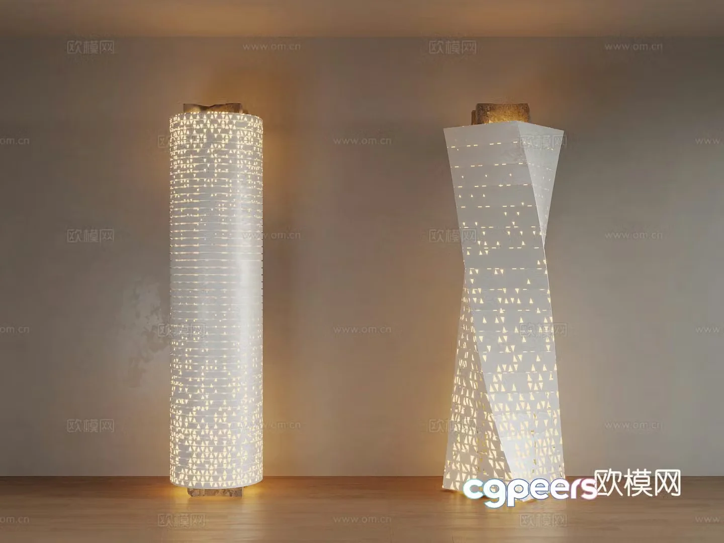 Modern column decorative column luminous column 3d model