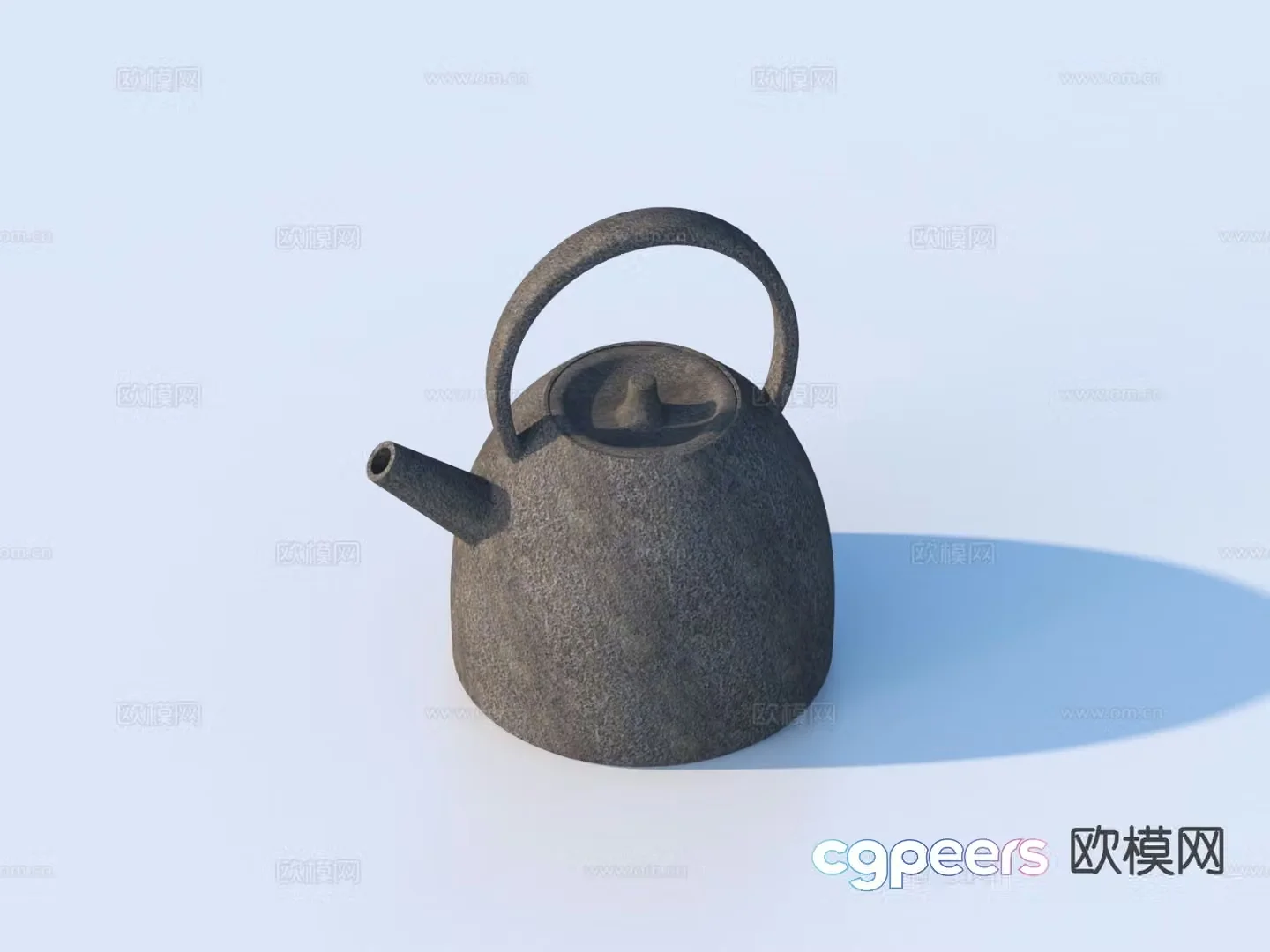 kettle iron kettle teapot tea set 3d model
