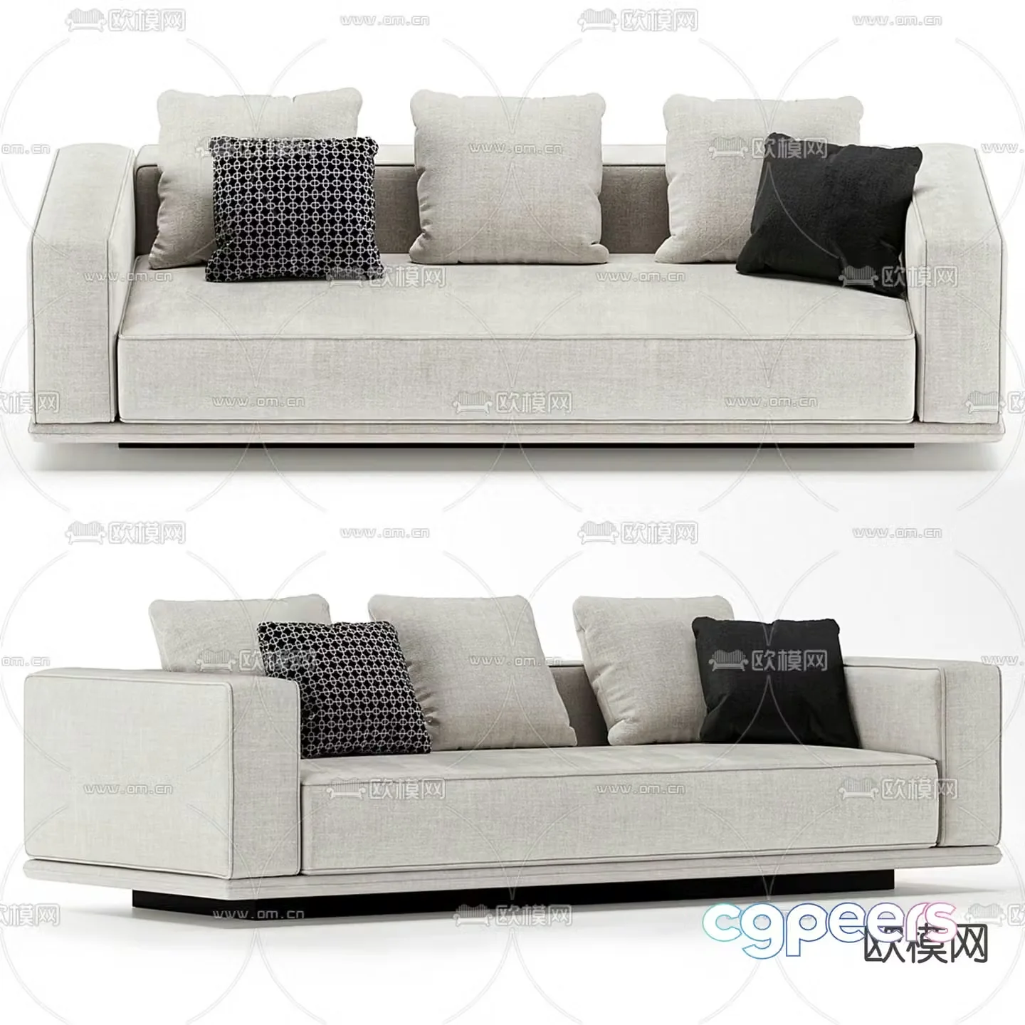 Modern sofa multi-seat sofa armrest sofa 3d model