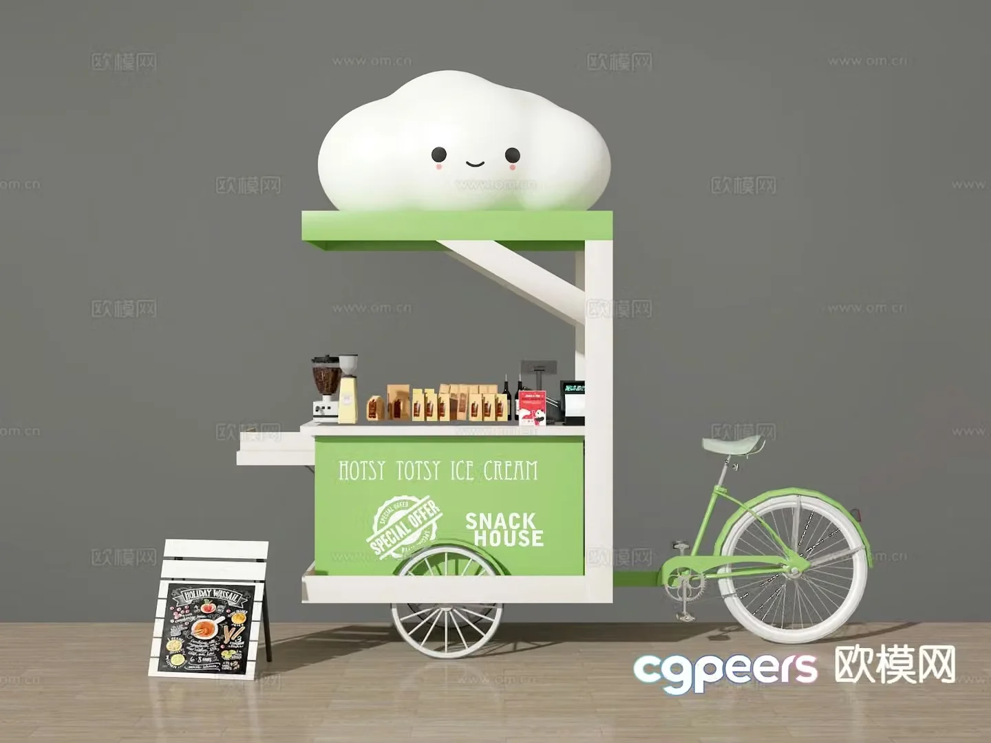 Sales truck display check-in point photo wall 3D model