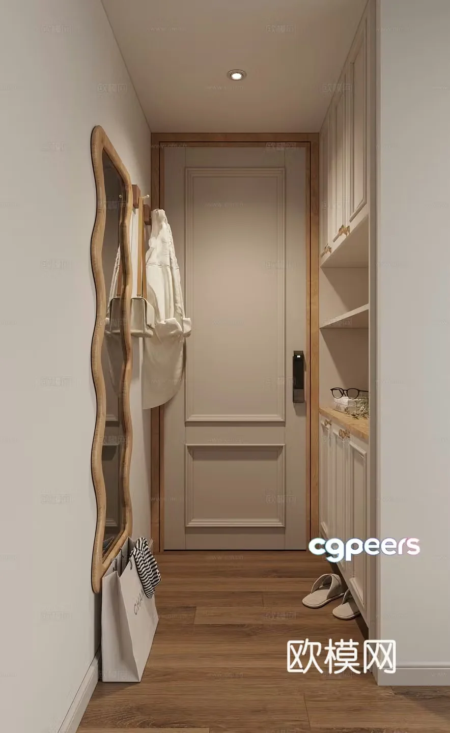 French style entry shoe cabinet entrance shoe cabinet 3D model
