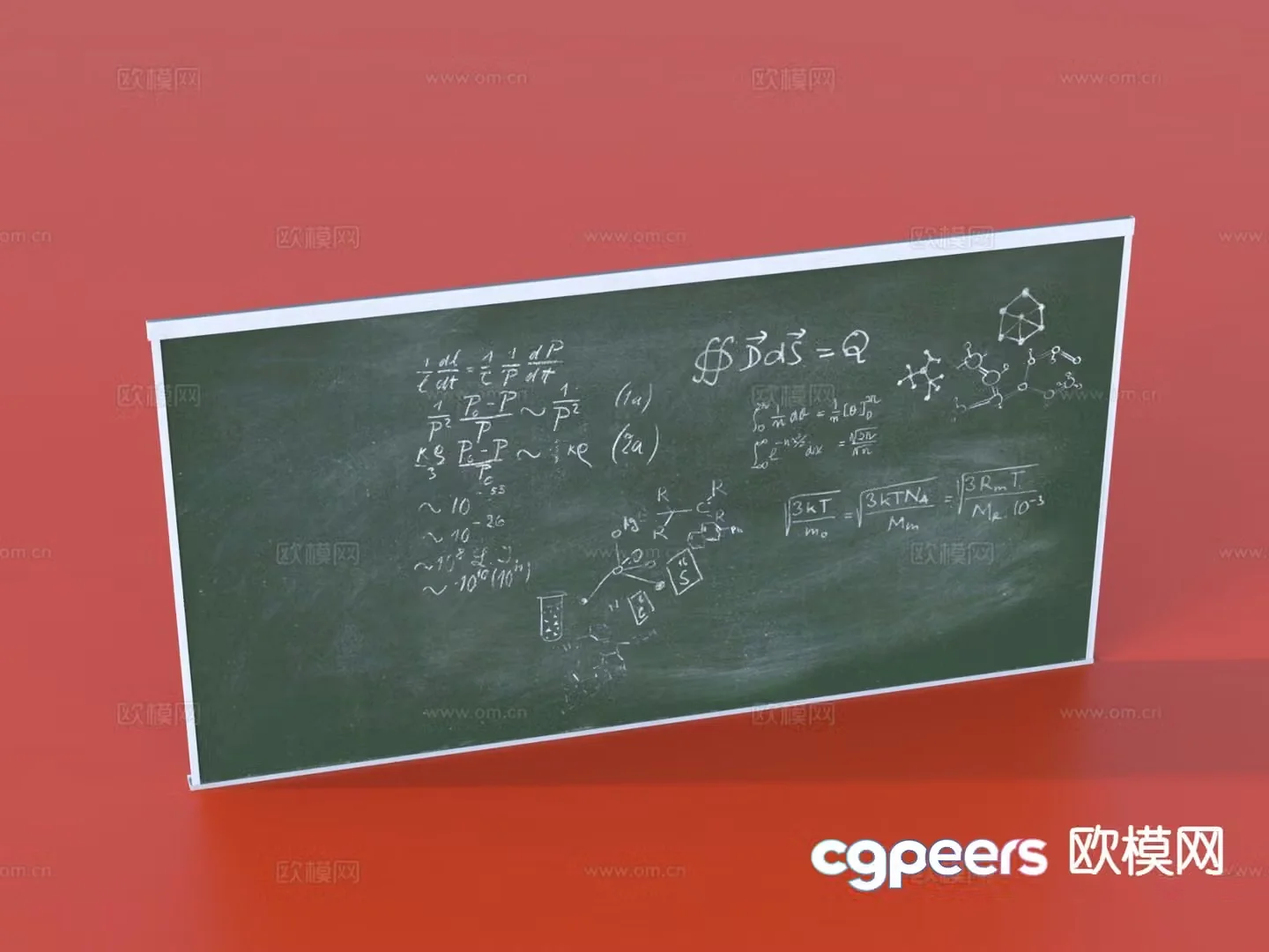 blackboard chalk drawing chalk writing 3d model