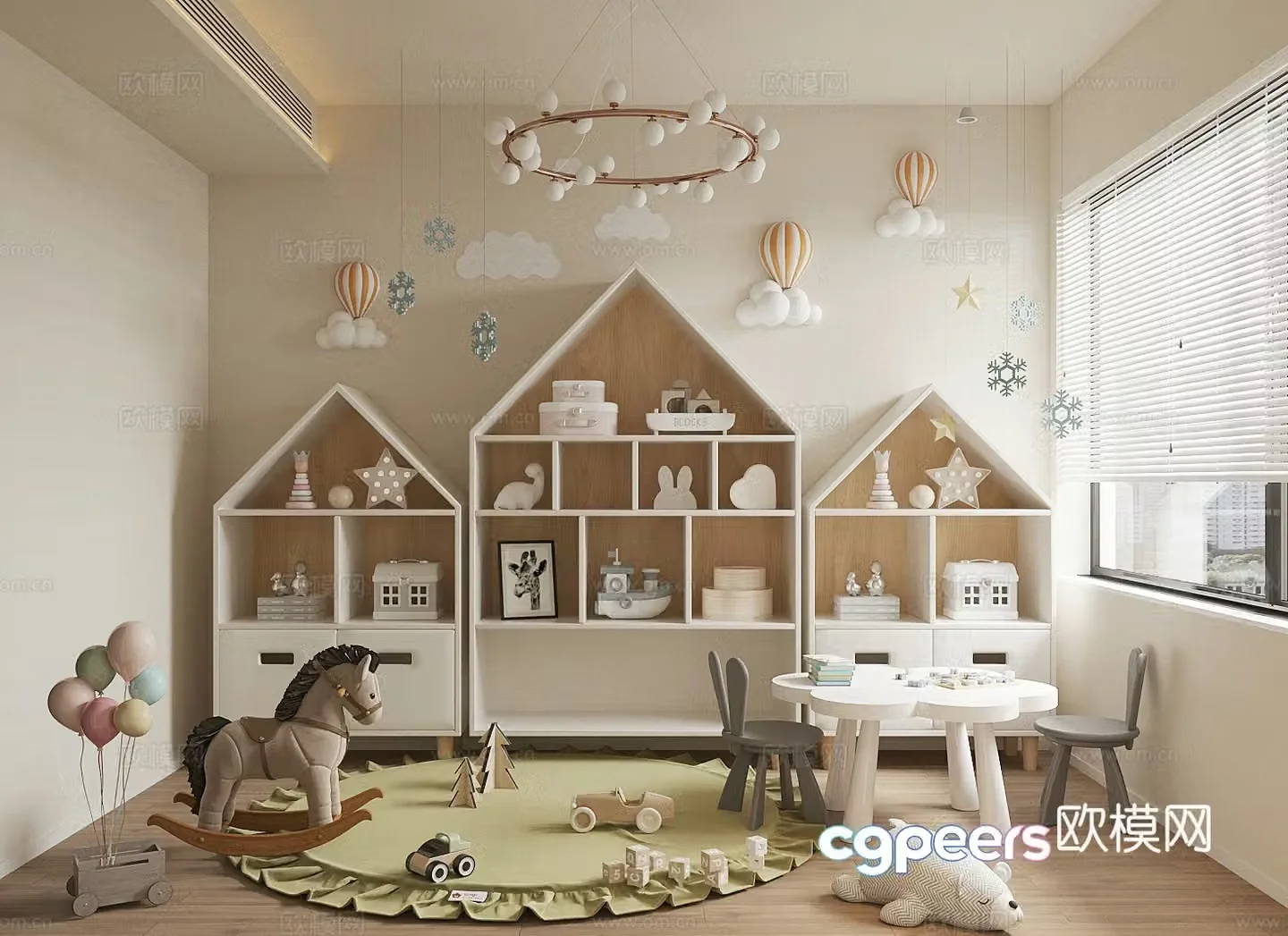 Modern children’s room Children’s entertainment room Children’s toy room Toy doll combination 3D model