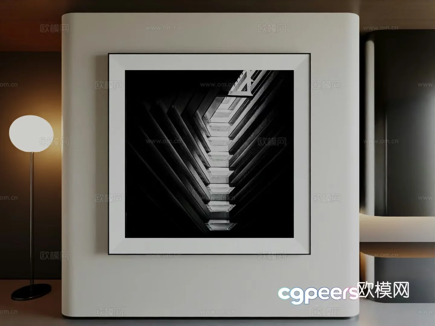 Modern minimalist high-end hanging painting Italian minimalist art abstract hanging painting 3d model