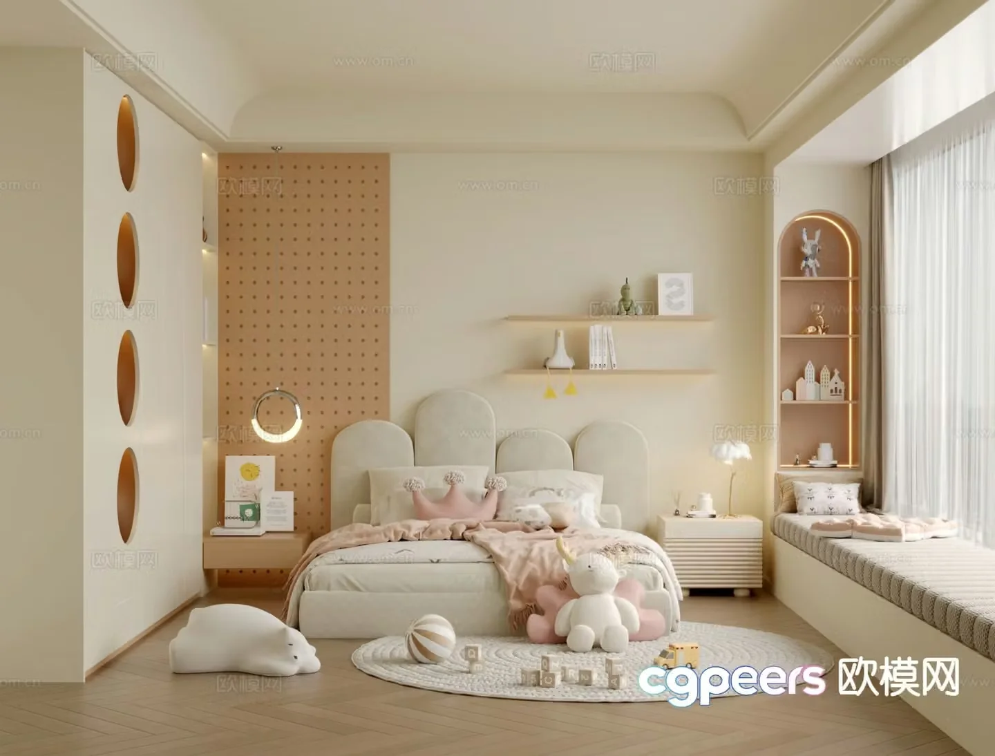 Cream style children’s room girl’s room child’s room 3D model