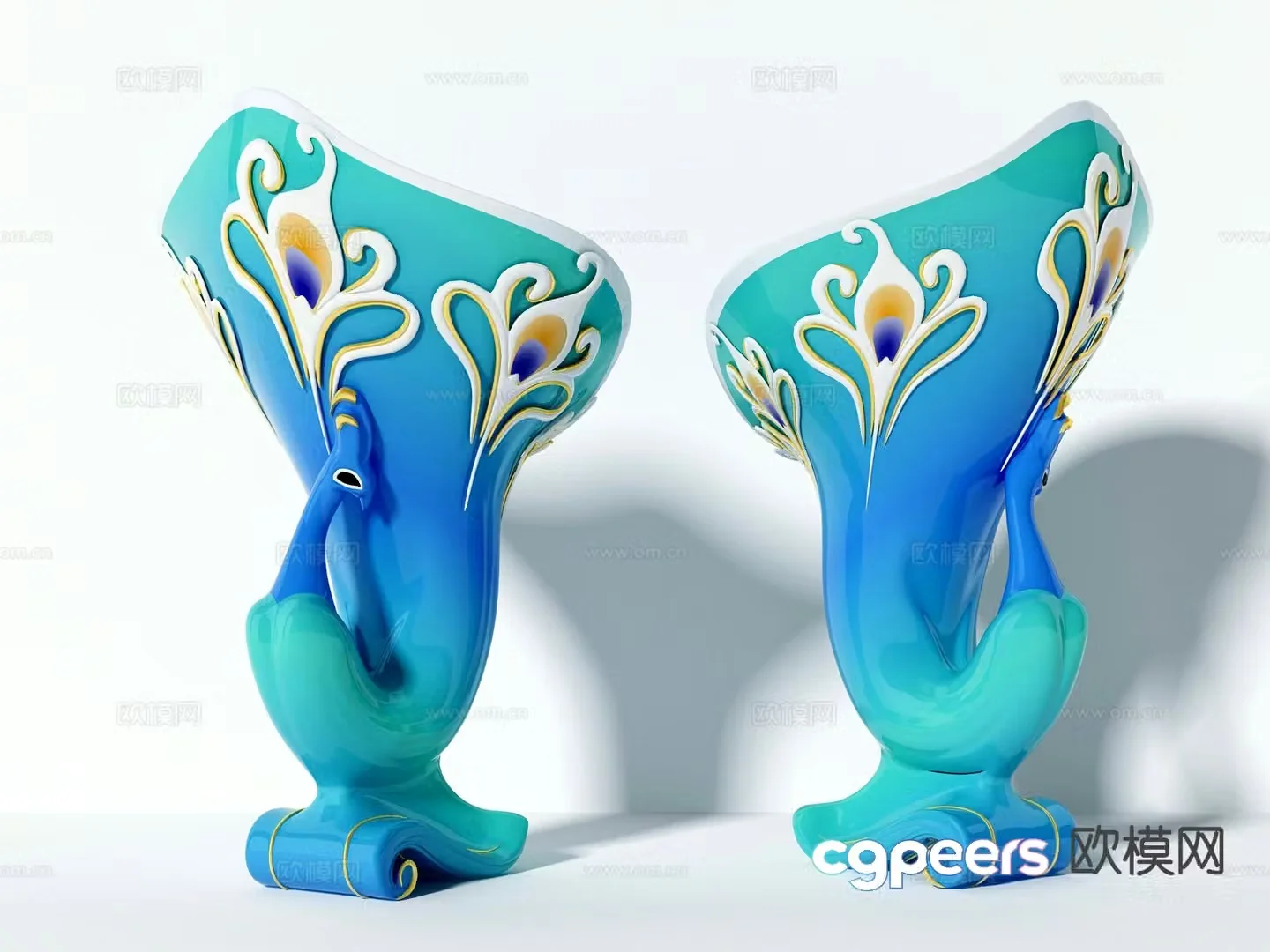 European decorations desktop decorations peacock crafts 3D model