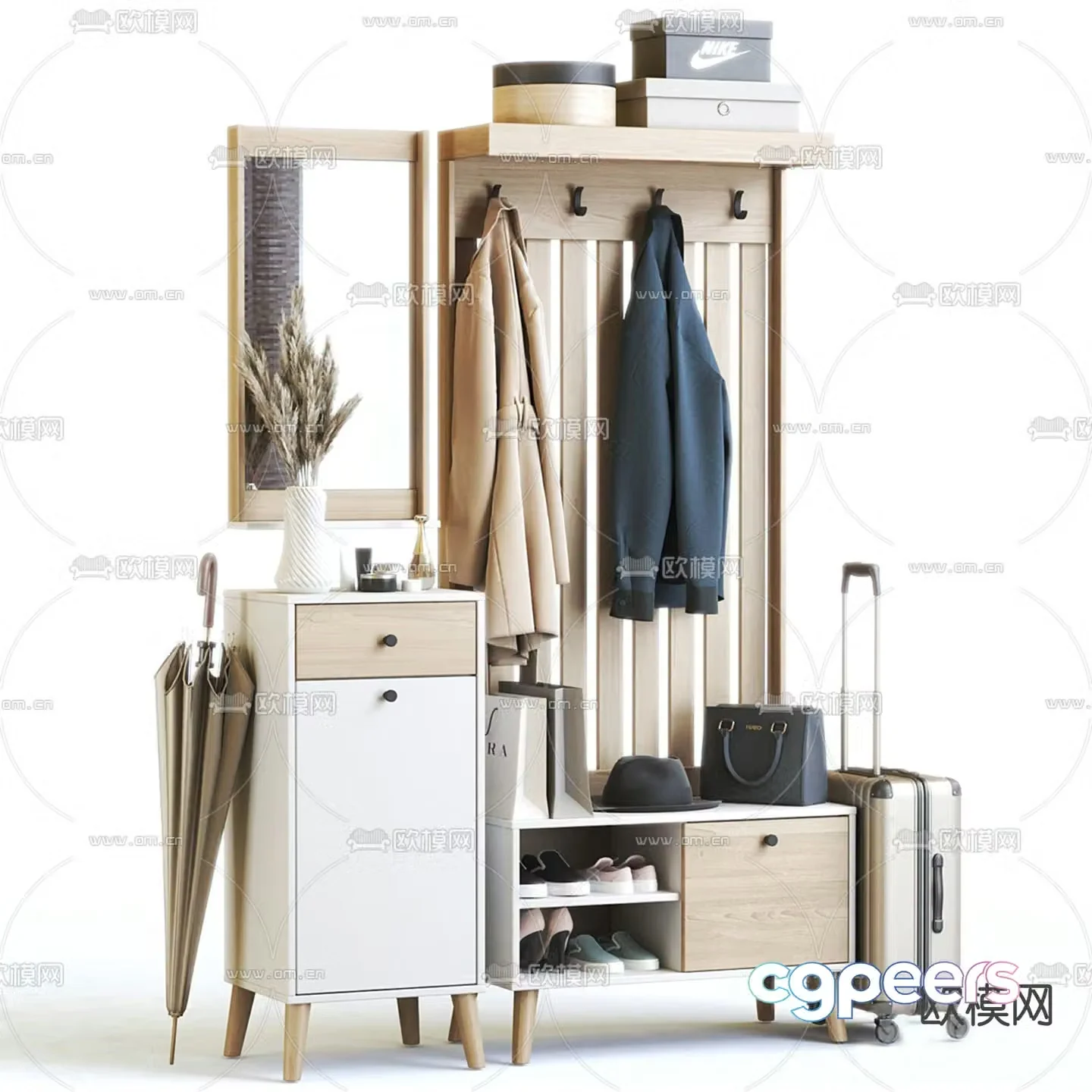 Modern shoe cabinet 3d model