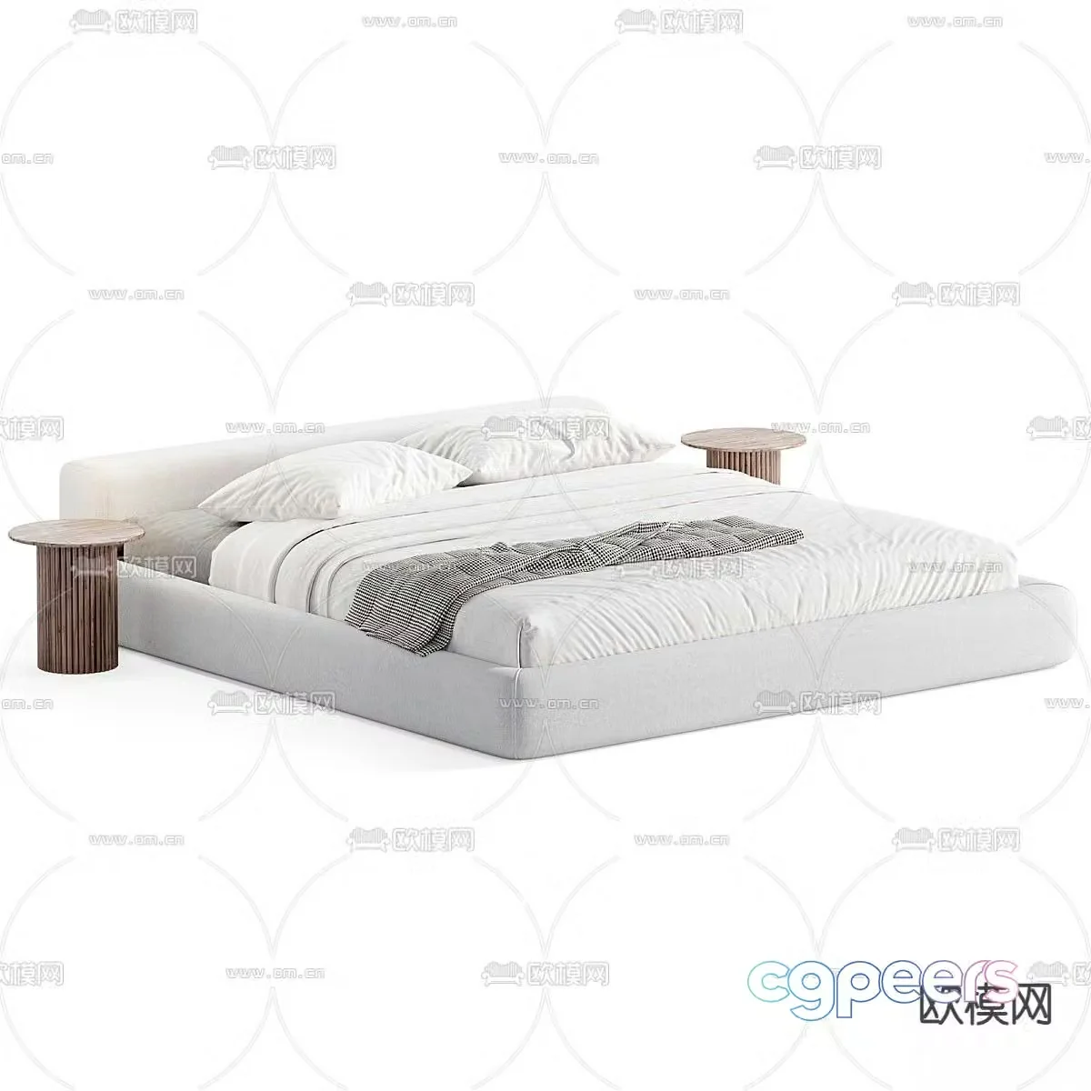Atom double bed 3d model